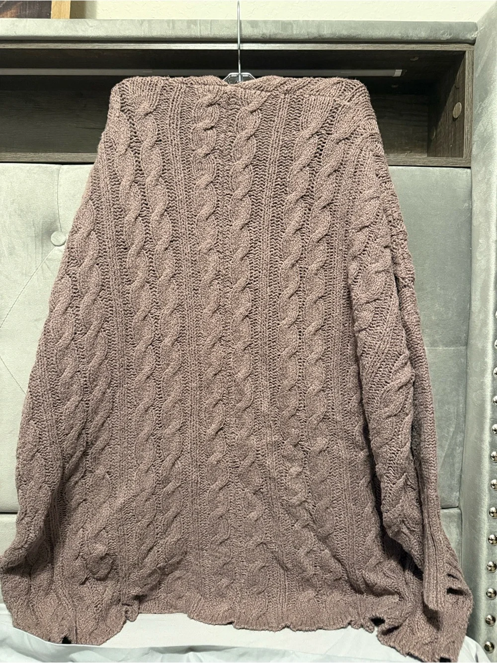 Free People Brown Cable Knit Oversized Sweater Size L